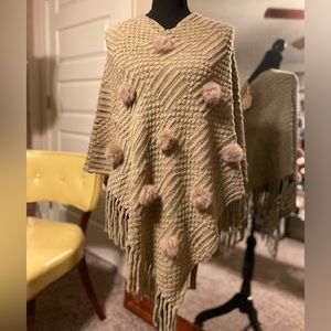 New sweater poncho shawl OS Final Sale Item